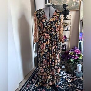 Floral Long Sleeve Maxi Dress